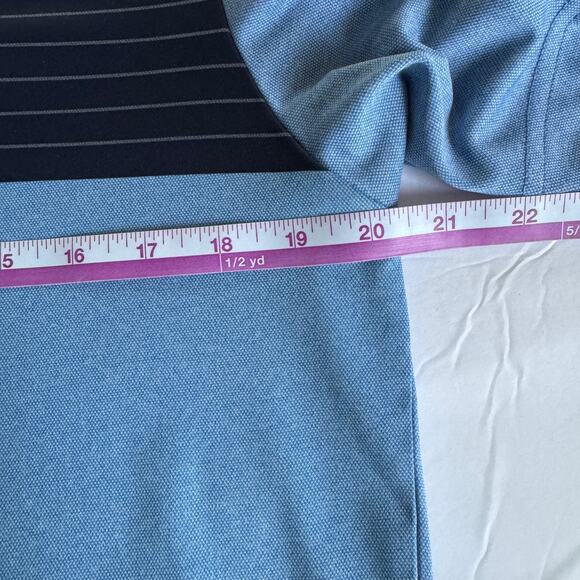 Travis Matthew Polo Men's M  Blue Collared Mid Stripe Golf Logo - Picture 4 of 8